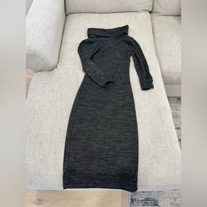 Dark Gray Midi Sweater Dress